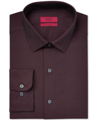 Alfani - Men's Burgandy Diagonal-Stripe Dress Shirt, Only at Macy's