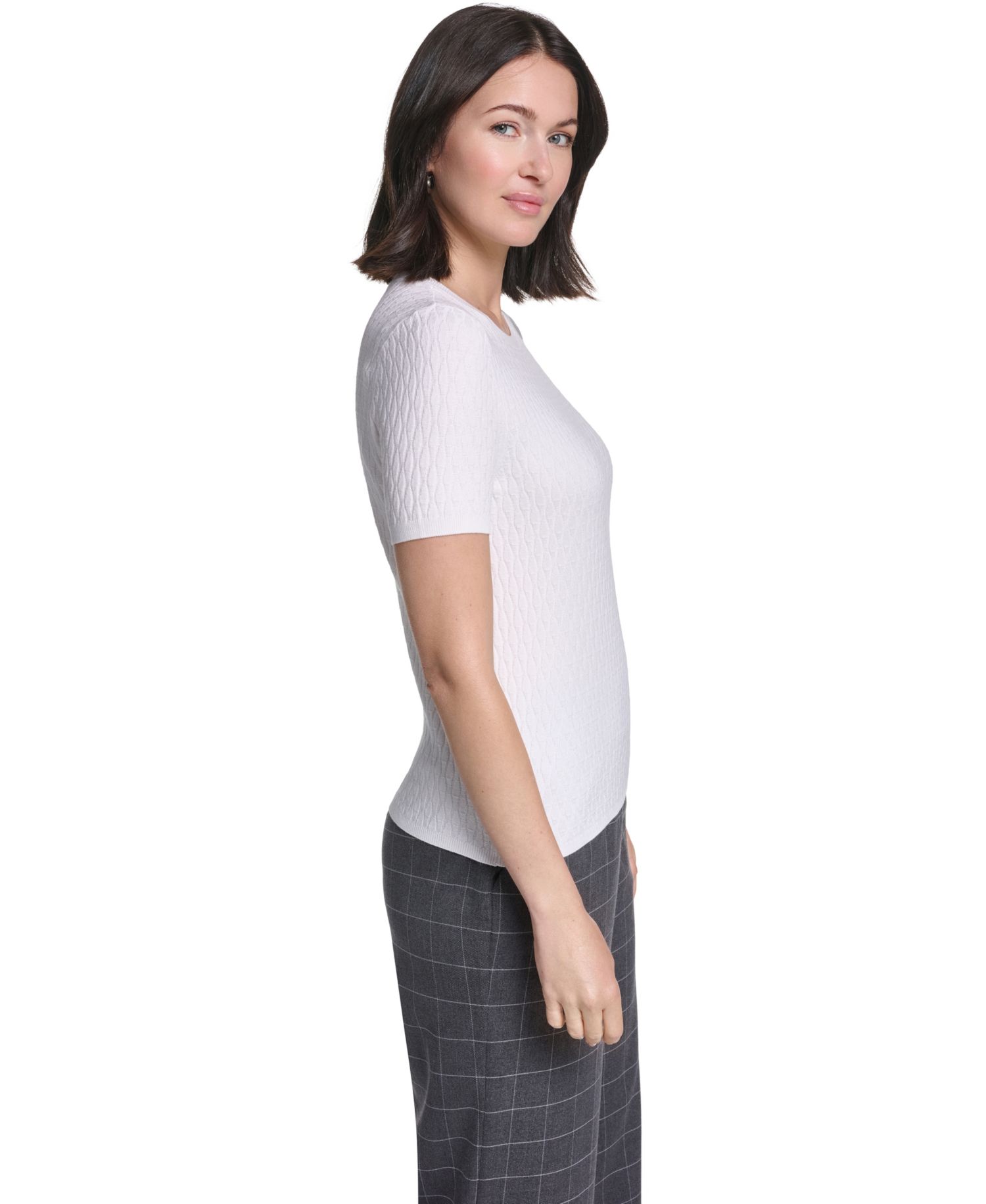Women's Textured Short-Sleeve Crewneck Top