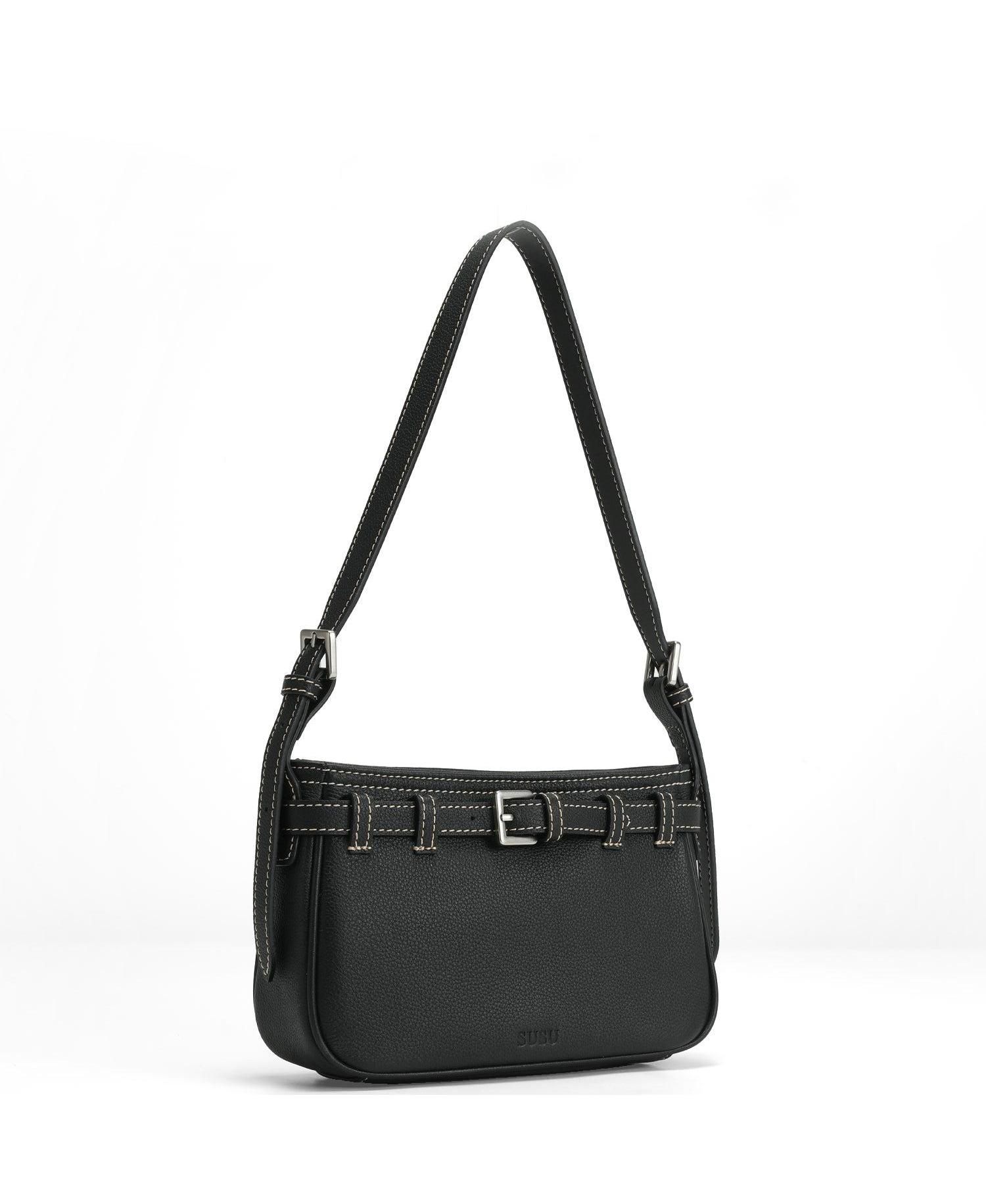 Women's Sloane Leather Shoulder Bag for Women Convertible Crossbody Purse Small Belt Detail Handbag