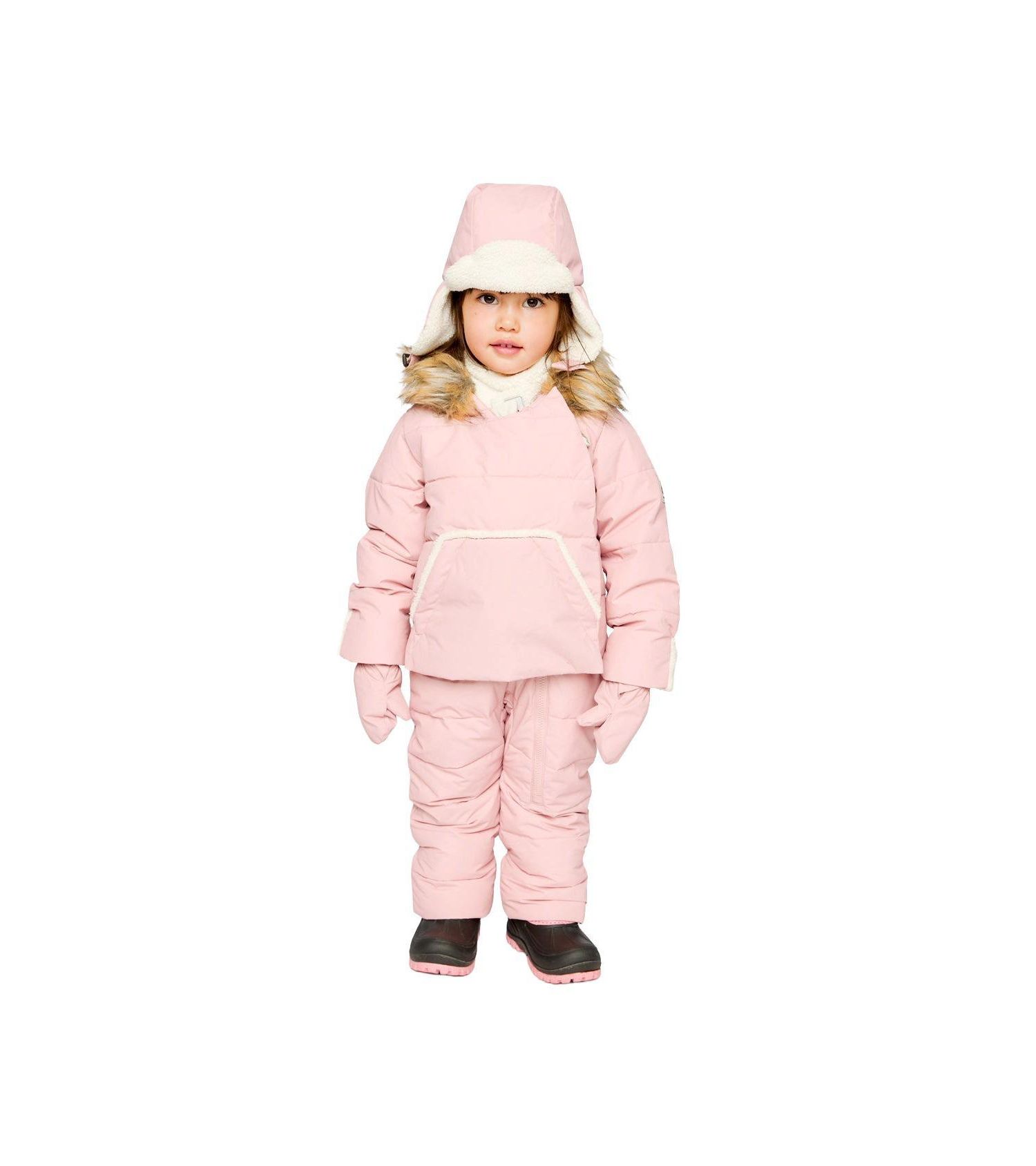 Baby Girl Snug One Piece Snowsuit Adapted for Car Seats Pale Dusty
