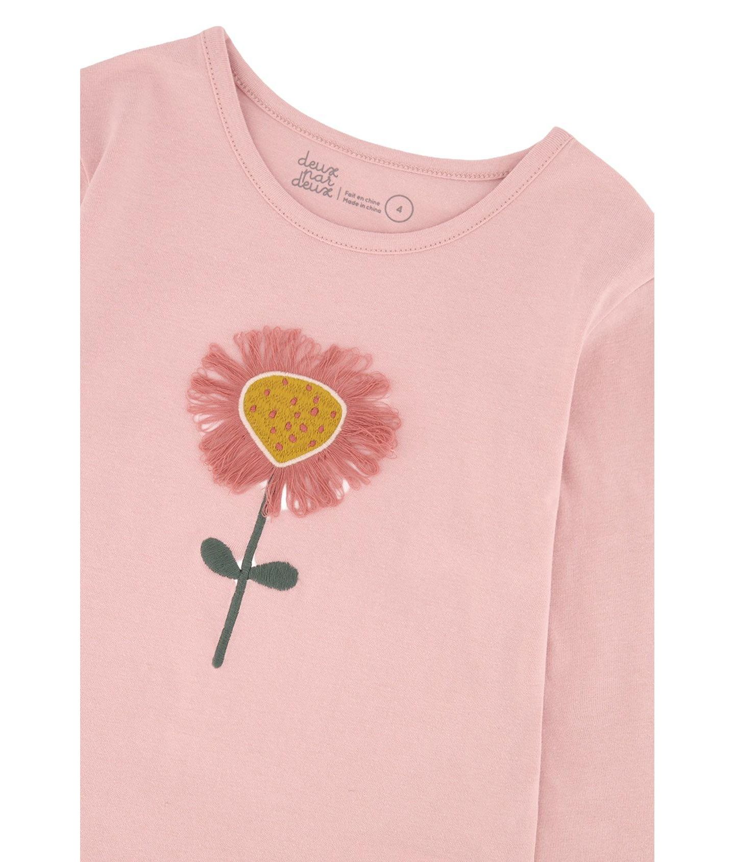 Футболка Deux par Deux Long Sleeve Organic Cotton T-Shirt для девочек-малышей, цвет: Бледный пыльный розовый — фото 7