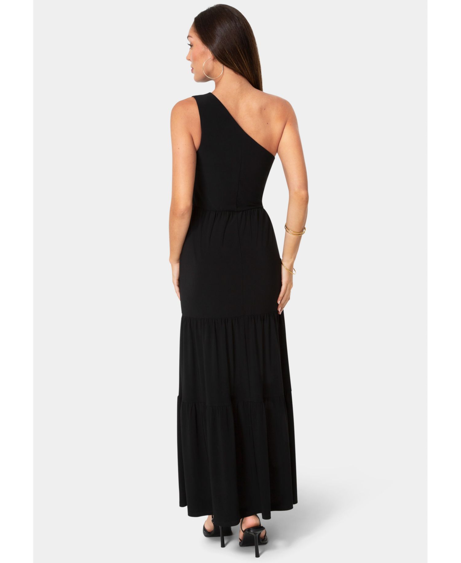 Women's One-Shoulder Tiered Maxi Dress