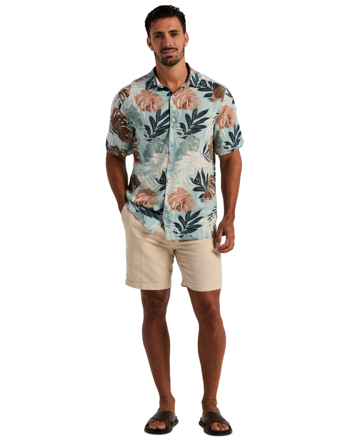 Cubavera Men's Tropical Print Button-Down Shirt
