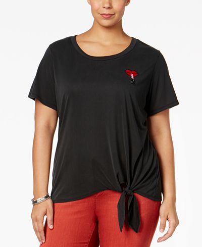 ING Trendy Plus Size Embroidered T-Shirt