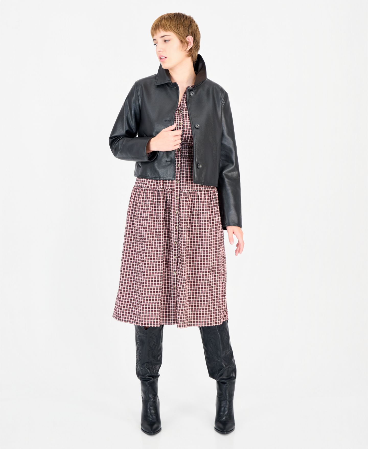 Женская куртка Levi's Laydown Collar Cropped Snap, цвет: Чёрный — фото 5
