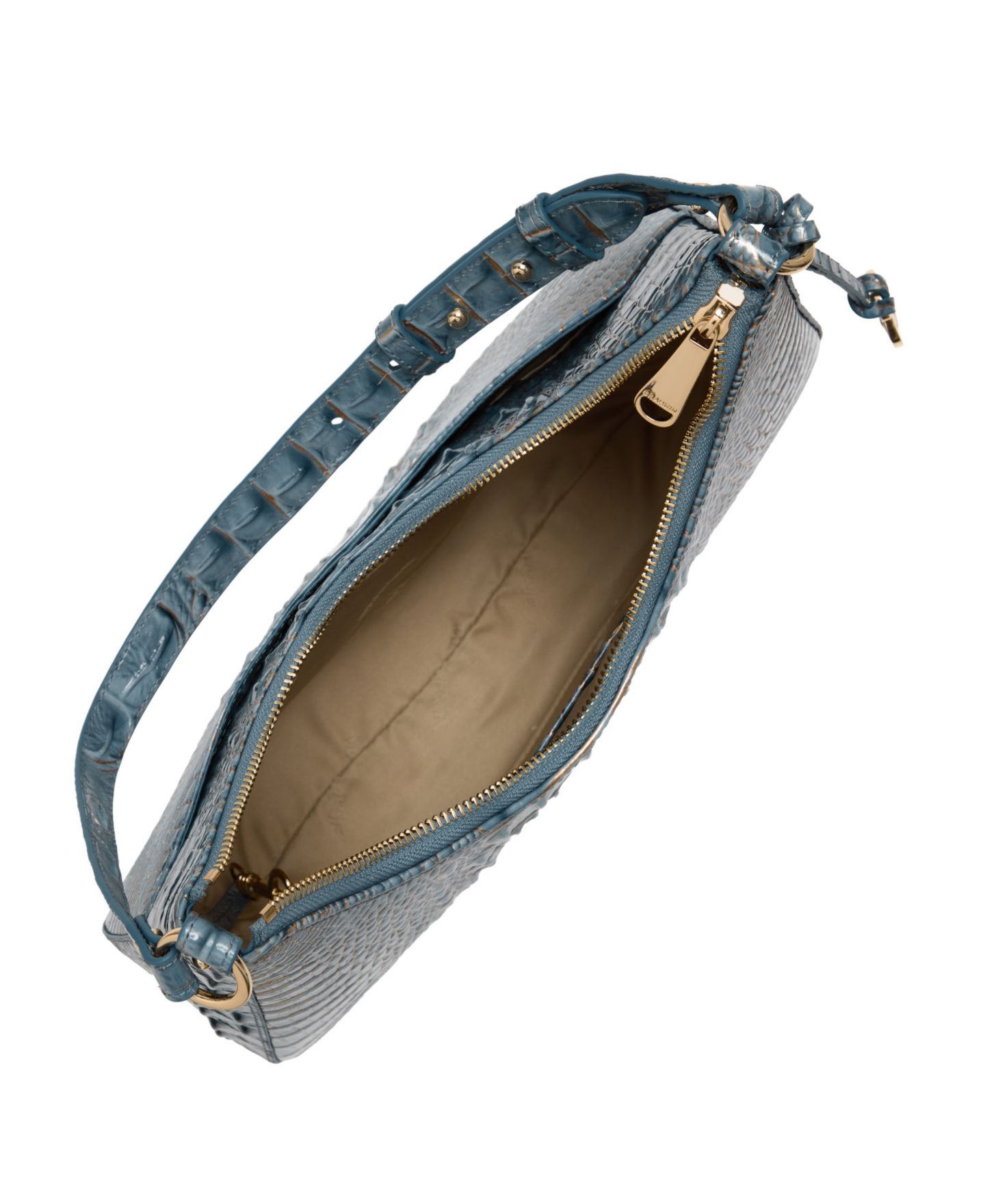 Женская сумка Brahmin Stephie Melbourne Medium Leather Shoulder, цвет: Винтажный индиго — фото 4