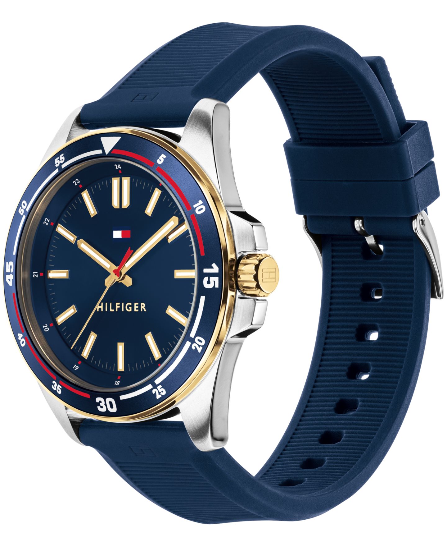 Мужские часы Tommy Hilfiger Quartz Navy Silicone Strap Watch 42mm — фото 3