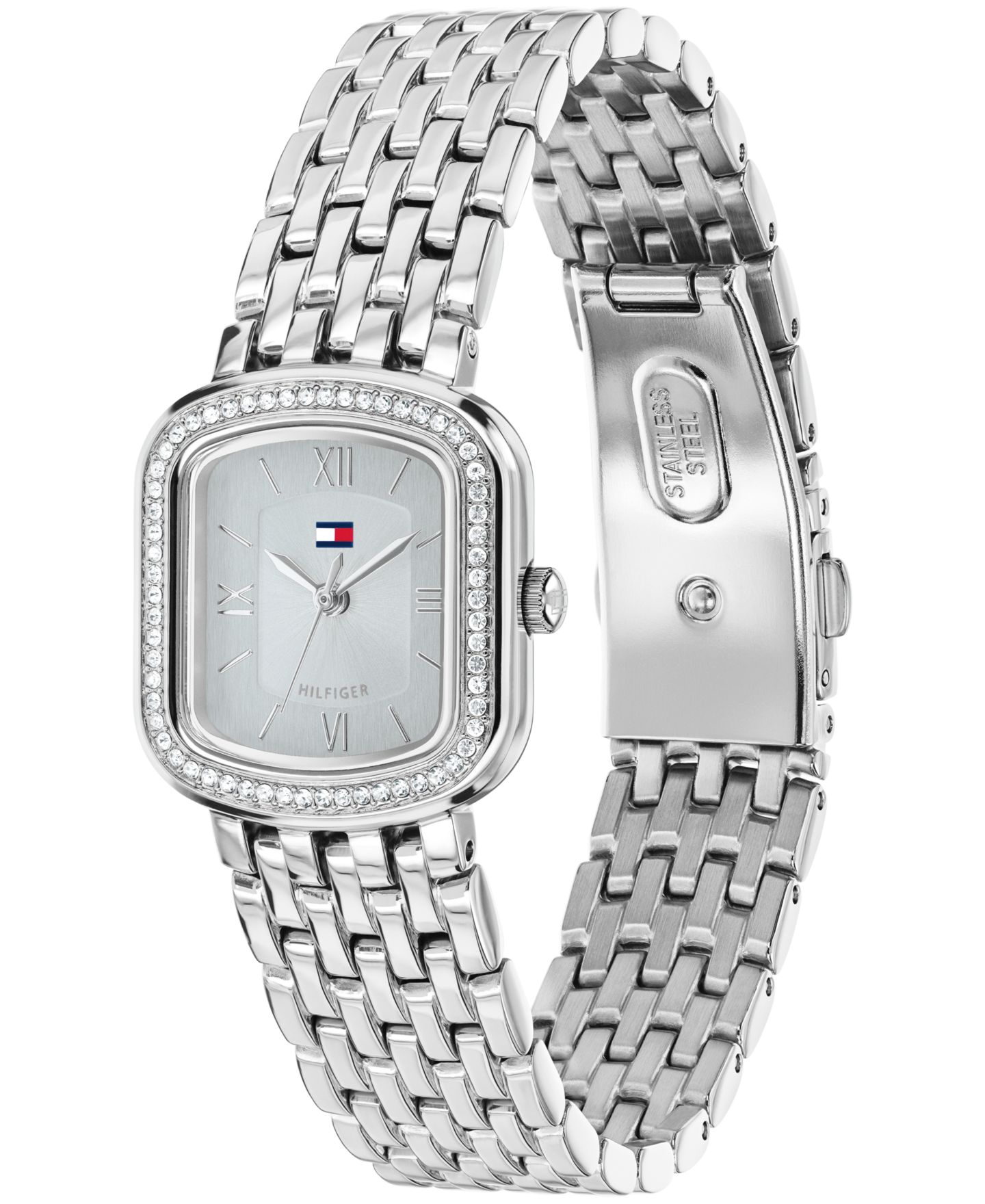 Женские часы Tommy Hilfiger Quartz Silver-Tone Stainless Steel Bracelet Watch 22mm — фото 3
