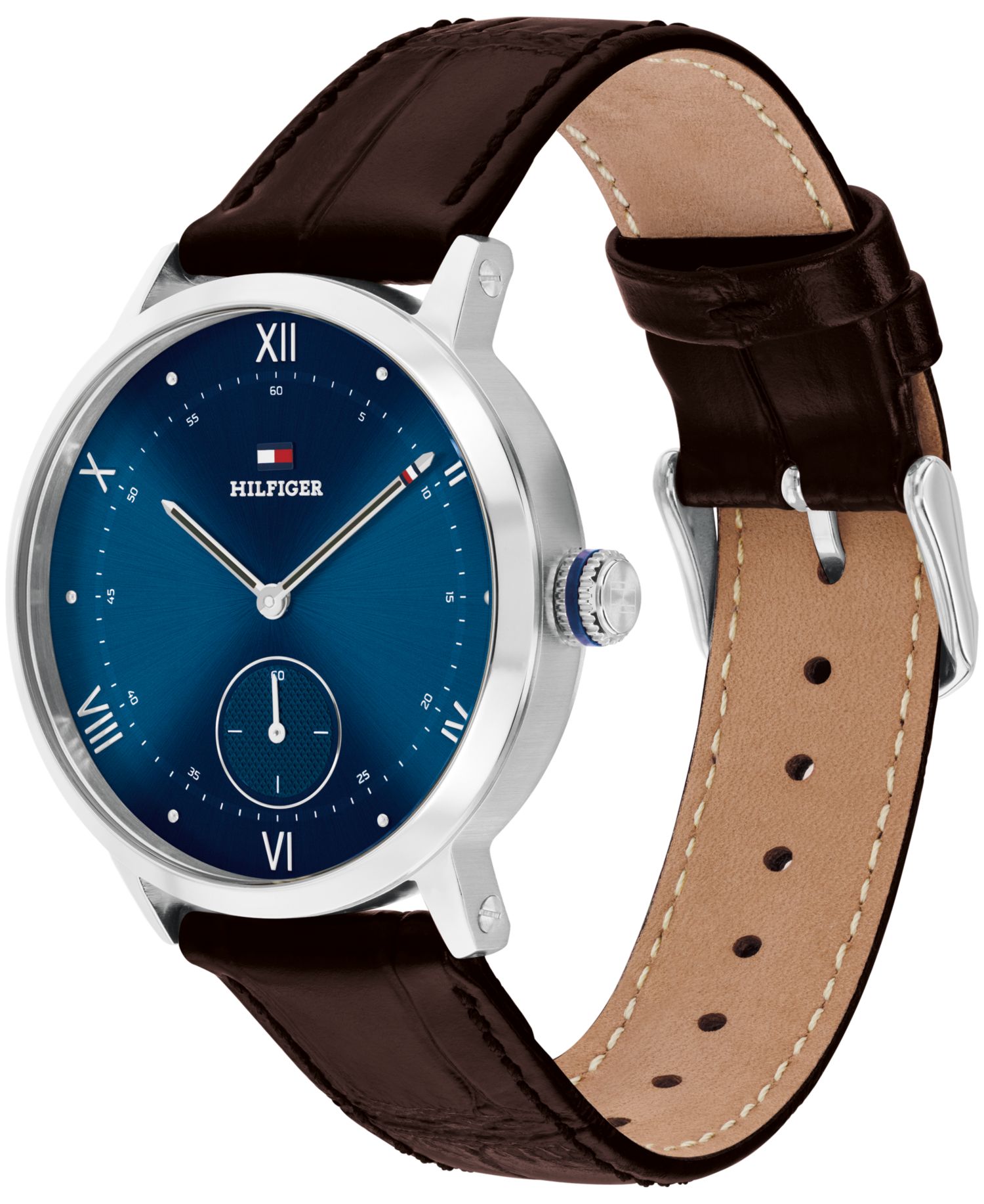 Men's Quartz Brown Leather Strap Watch 38mm
