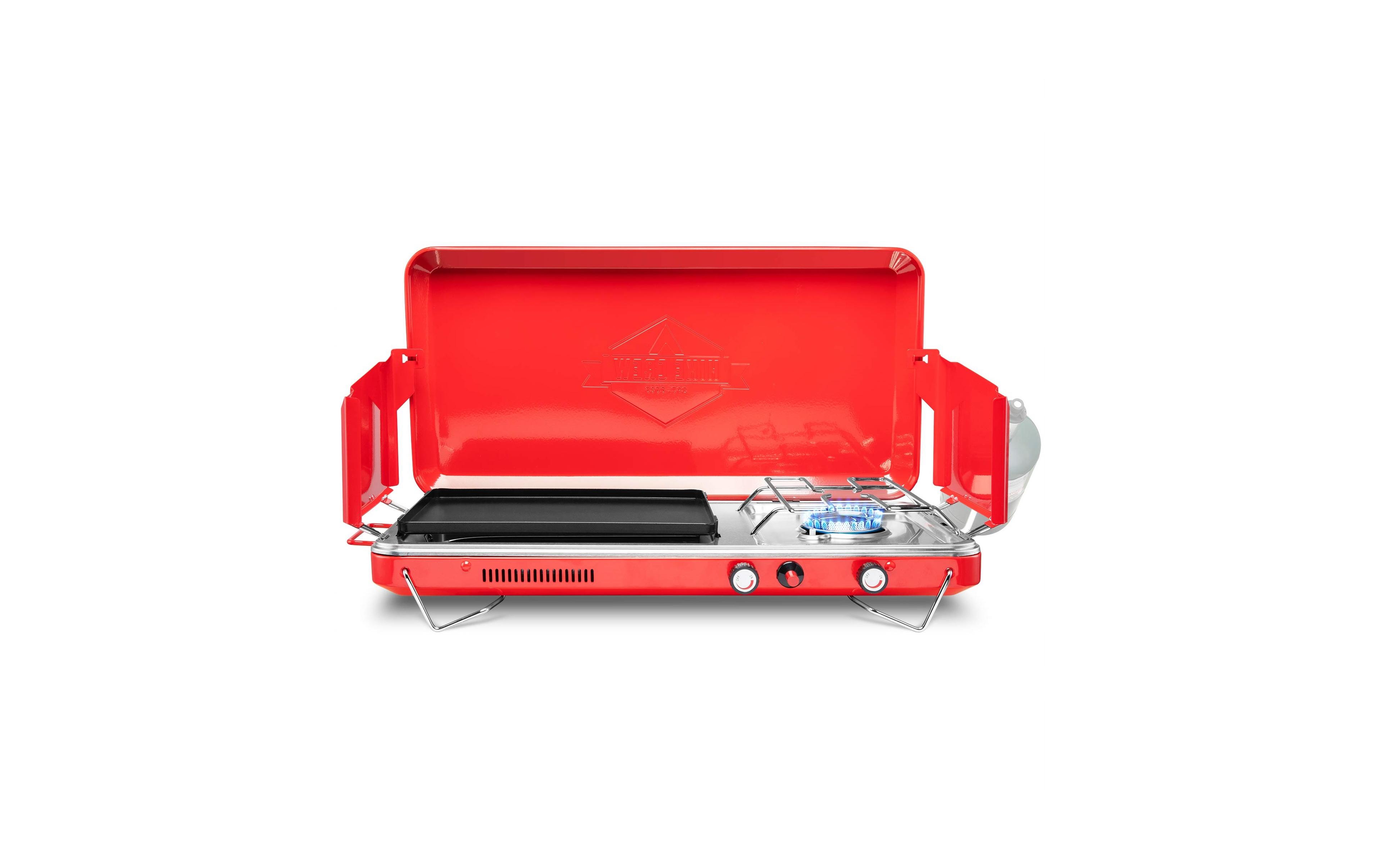 Hike Crew 2-in-1 Gas Camping Stove, Camping Grill & Stove with Igniter and Stainless Drip Tray