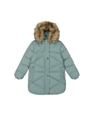 Toddler ( size 2T to 5T ) Girl Long Winter Puffer Coat Sage