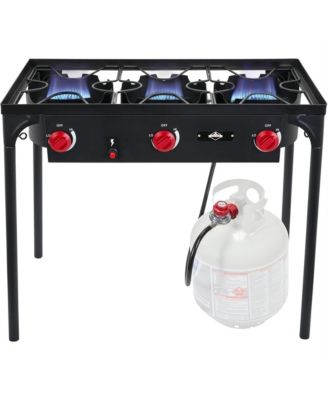 3-Burner 225,000 BTU Gas Camping Stove, Portable Stove with Auto Ignition