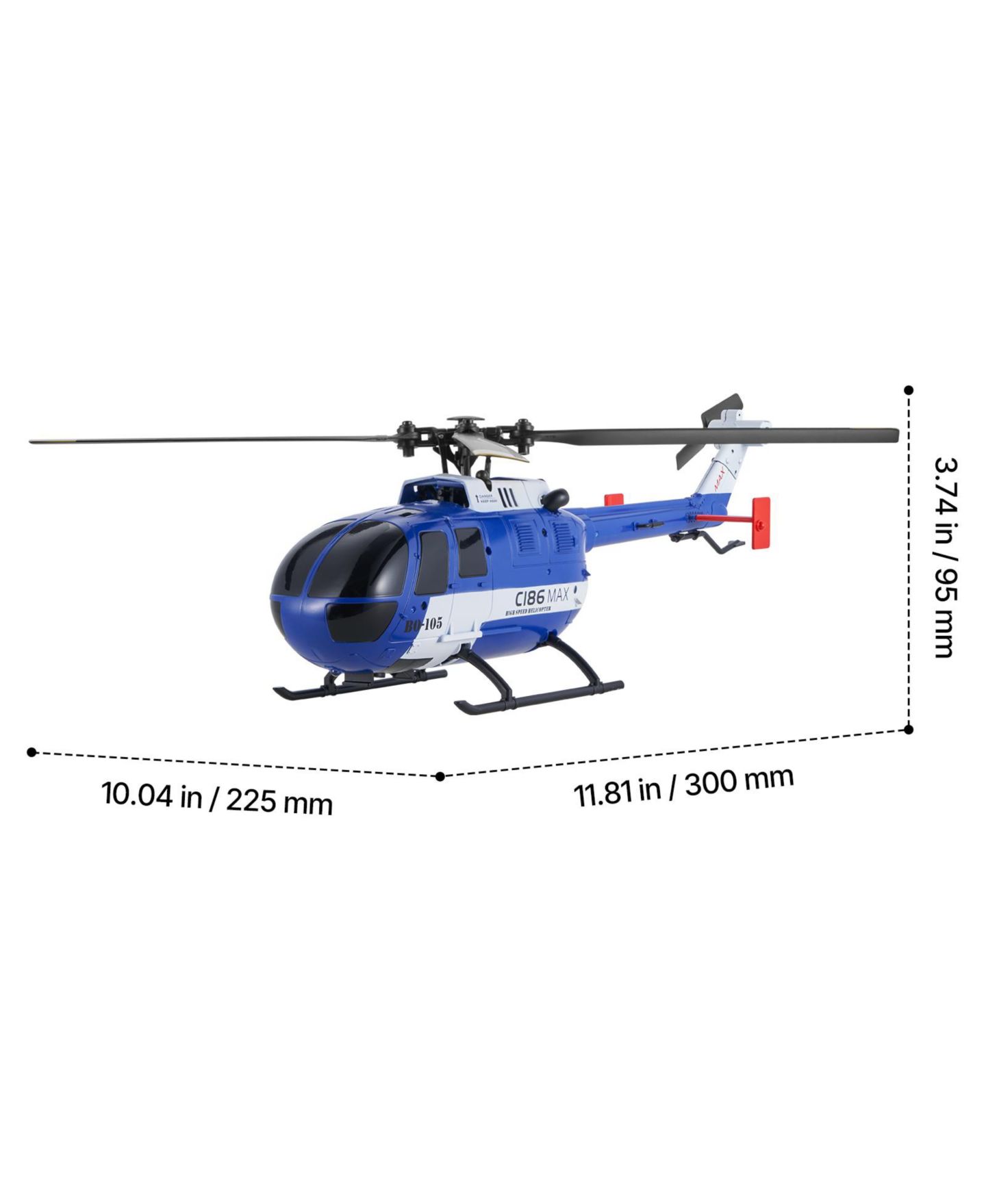 Детская игрушка SEVORLEY 4-Propeller RC Helicopter, 2.4GHz 6-Axis Gyro Remote Control Plane for Beginners, цвет: Синий / Белый — фото 3