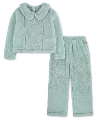 Girls' 2T-6X Sherpa Top and Knit Pants, 2-Piece Set