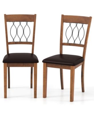 Fabric Dining Chair Set of 2 With Padded Seat Elegant Backrest for Restaurant