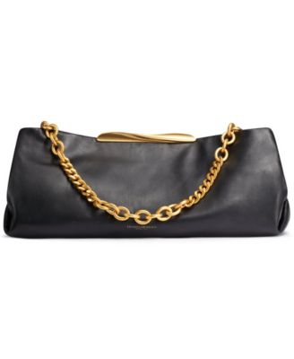 Poplin Extra-Large Leather Clutch Handbag 