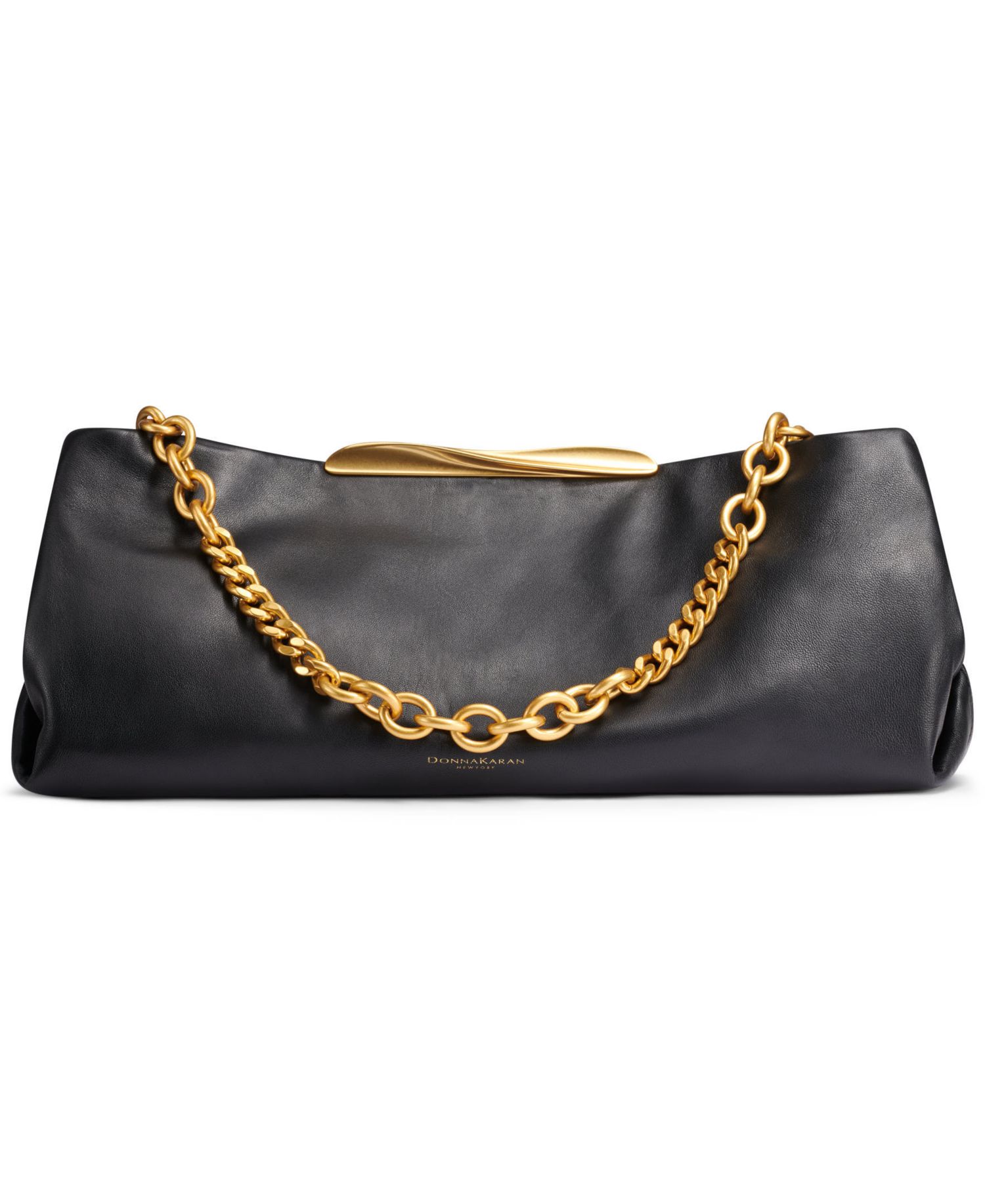 Poplin Extra-Large Leather Clutch Handbag