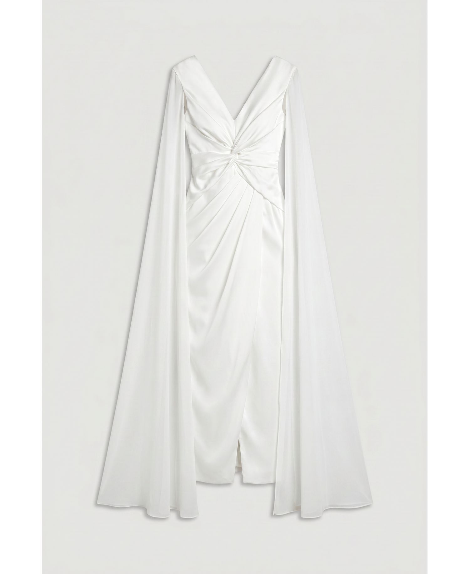 Women's Cape Sleeve Satin Maxi Dress