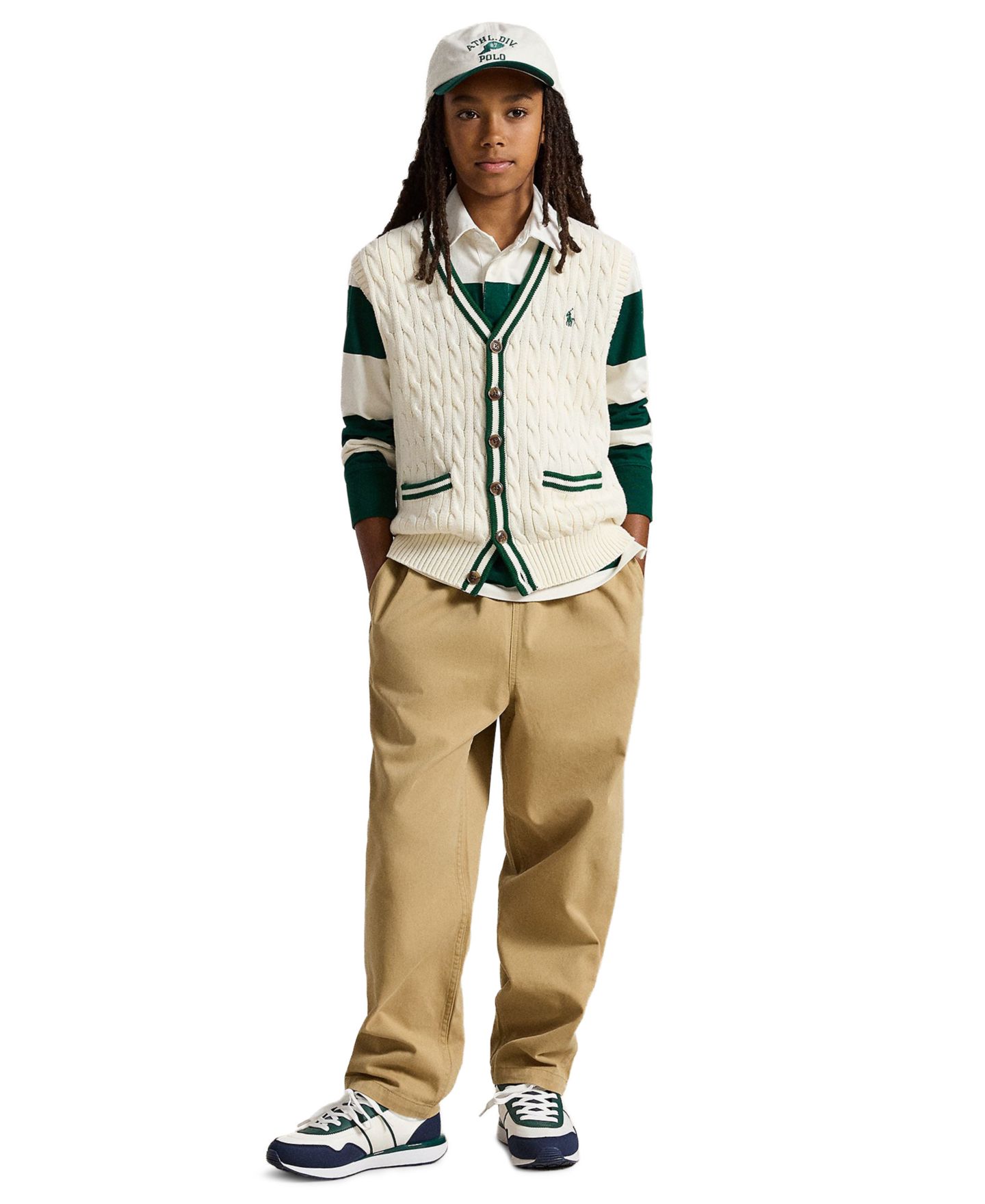 Жилет Polo Ralph Lauren Relaxed Fit Sweater Vest для мальчиков, цвет: Кремовый — фото 2