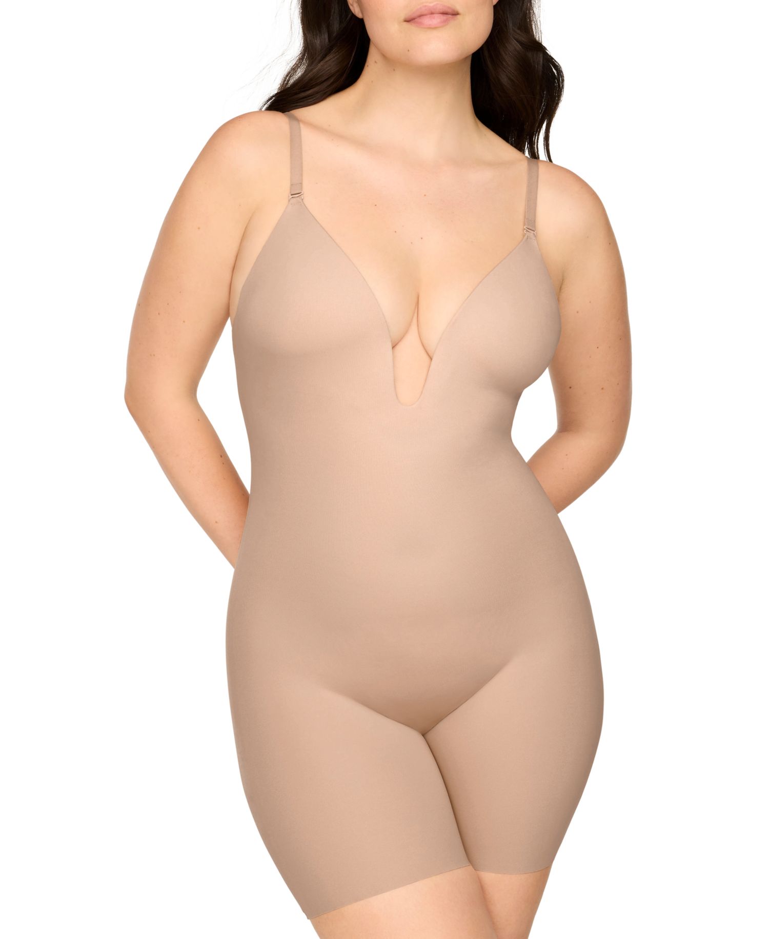 Women's Suit Your Fancy Plunge Low-Back Tummy-Control Bodysuit