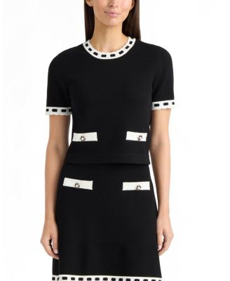 Women’s Short Sleeve Sweater with Contrast Trim