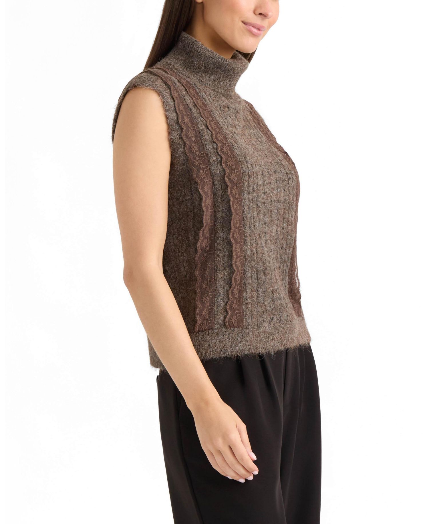 Women’s Sleeveless Turtleneck Sweater Top