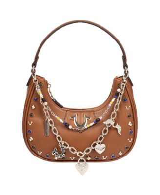 Women's Chain and Studs PU Hobo Bag