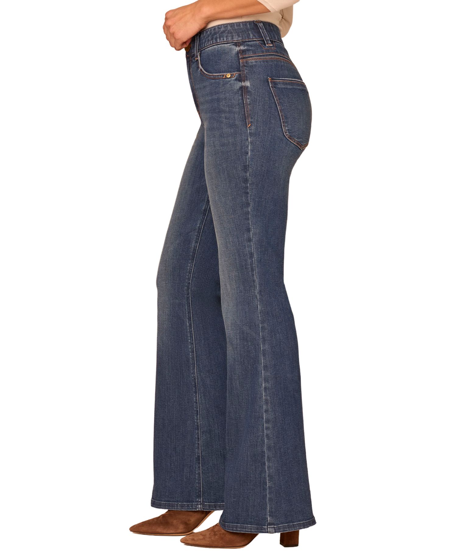 Petite Ab"Solution High-Waisted Flare Jeans