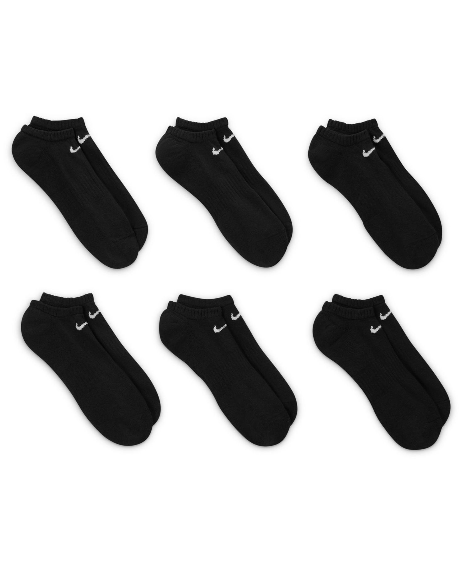 Unisex Everyday Cushioned Training No-Show Socks, 6-Pack