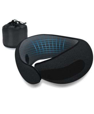 Memory Foam Travel Neck Pillow For Airplane Car Home Adjustable Support Washable Portable