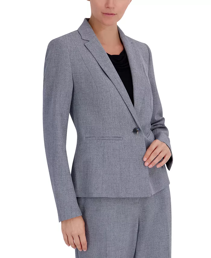 Women's Stretch Crepe One Button Blazer - thumbnail 7