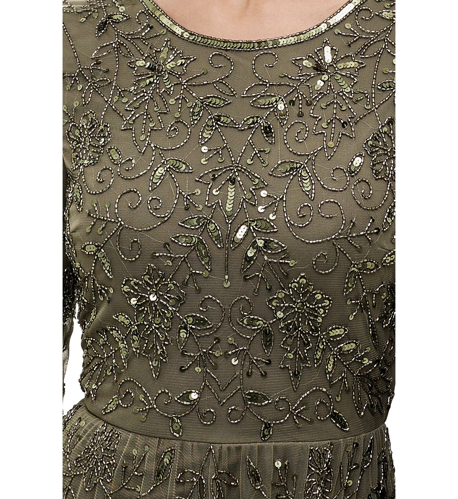 Women's Modest Ebellished Sequins A Line Maxi Dress