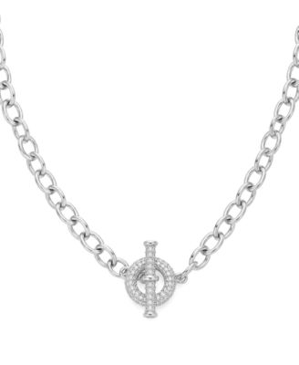 Cubic Zirconia Toggle Necklace
