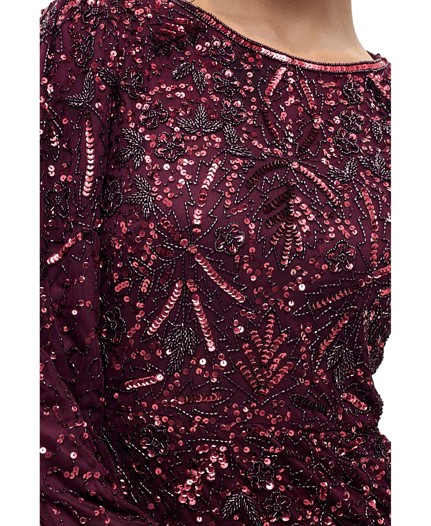 Women's Modest Embellished Sequins Gown