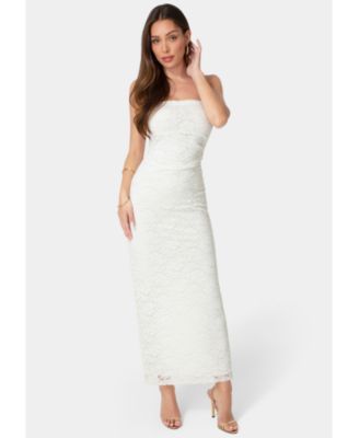 Women's Lace Strapless Maxi Dress
