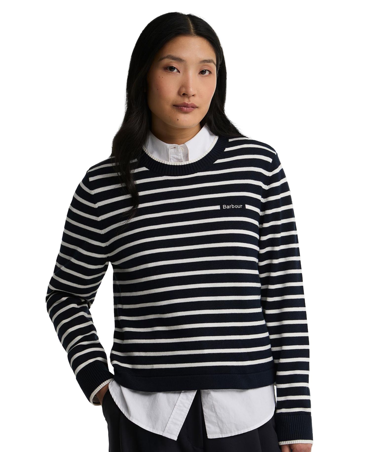 Women's Emmy Knit Striped Crewneck Long-Sleeve Sweater