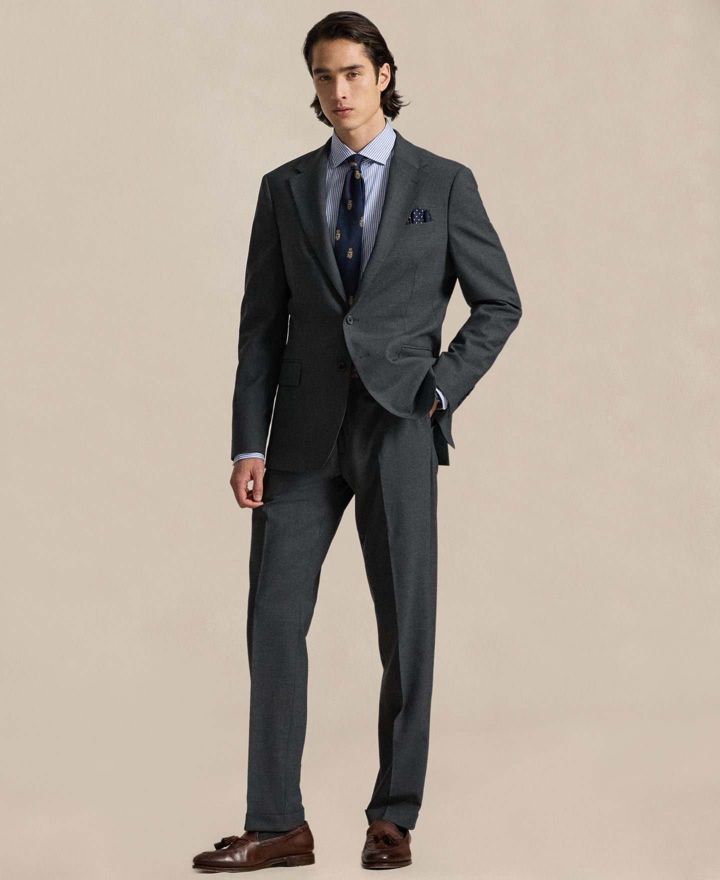 Мужской пиджак Polo Ralph Lauren Polo Modern-Fit Wool-Blend Suit, цвет: Угольный — фото 2