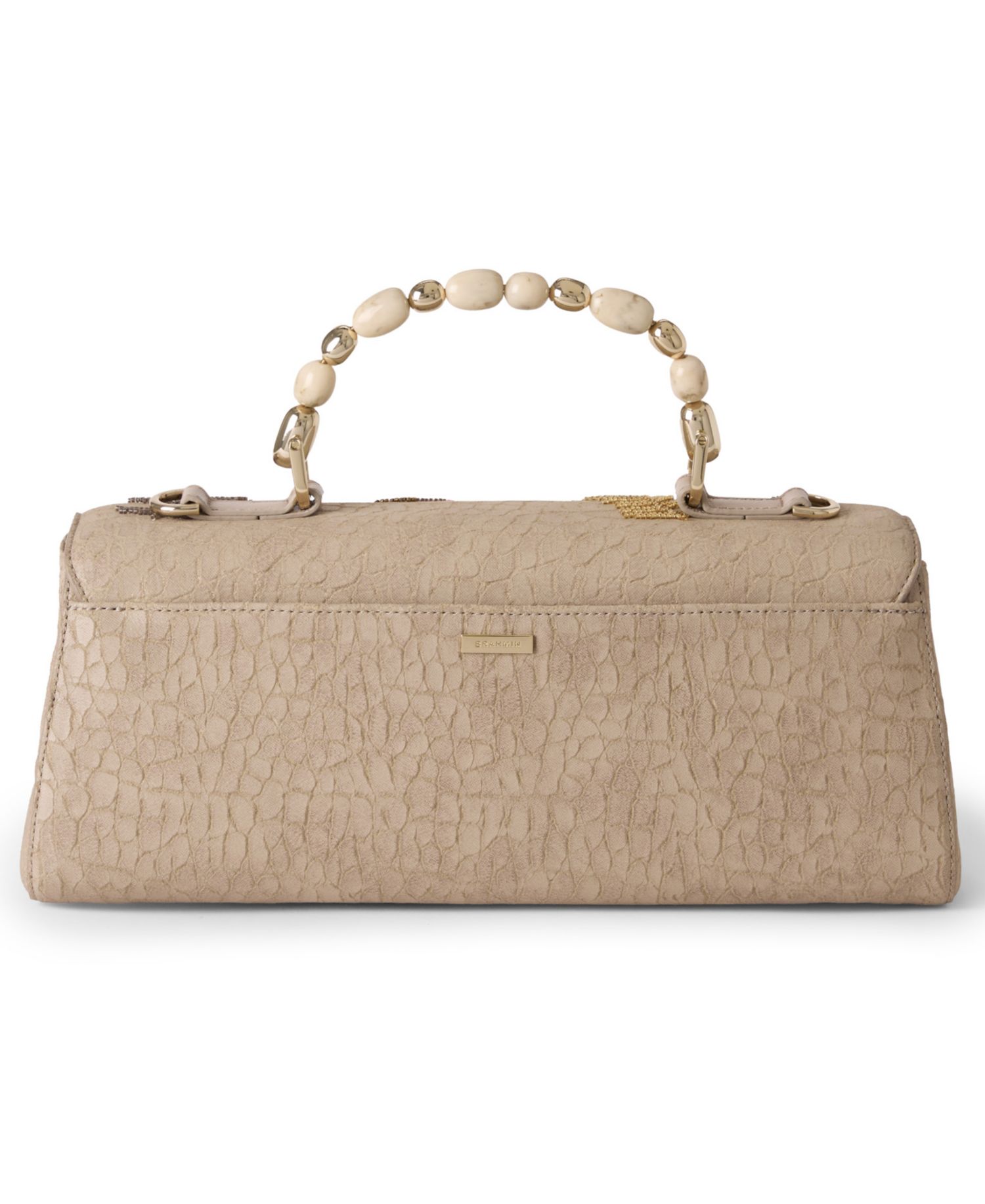 Dayan Woodland Leather Medium Fossilized Satchel Handbag