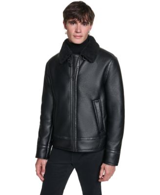 Men's Faux Shearling Aviator Jacket