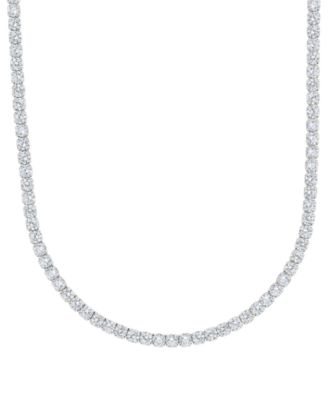 Lab Grown White Sapphire (17-1/5 ct. t.w.) Necklace in 14k Yellow Gold Plated Sterling Silver (Also available in Sterling Silver)