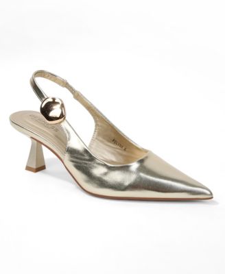 Women's Felina Pointed Toe Slingback Pumps with Gold Ornament