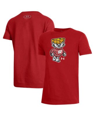 Big Boys and Girls Red Wisconsin Badgers 2026 Lambeau Field Collection Bucky Cheesehead Performance T-Shirt