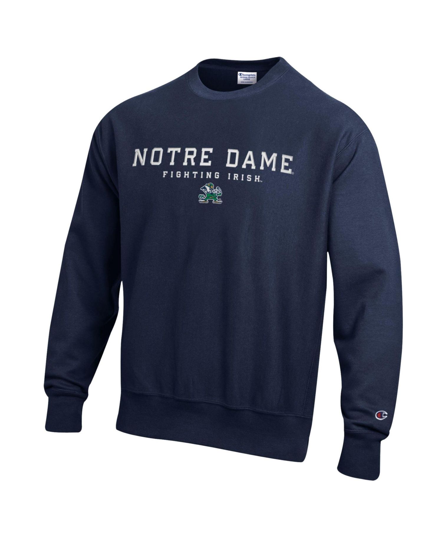 Men's Navy Notre Dame Fighting Irish Relentless Reverse Weave Sweatshirt