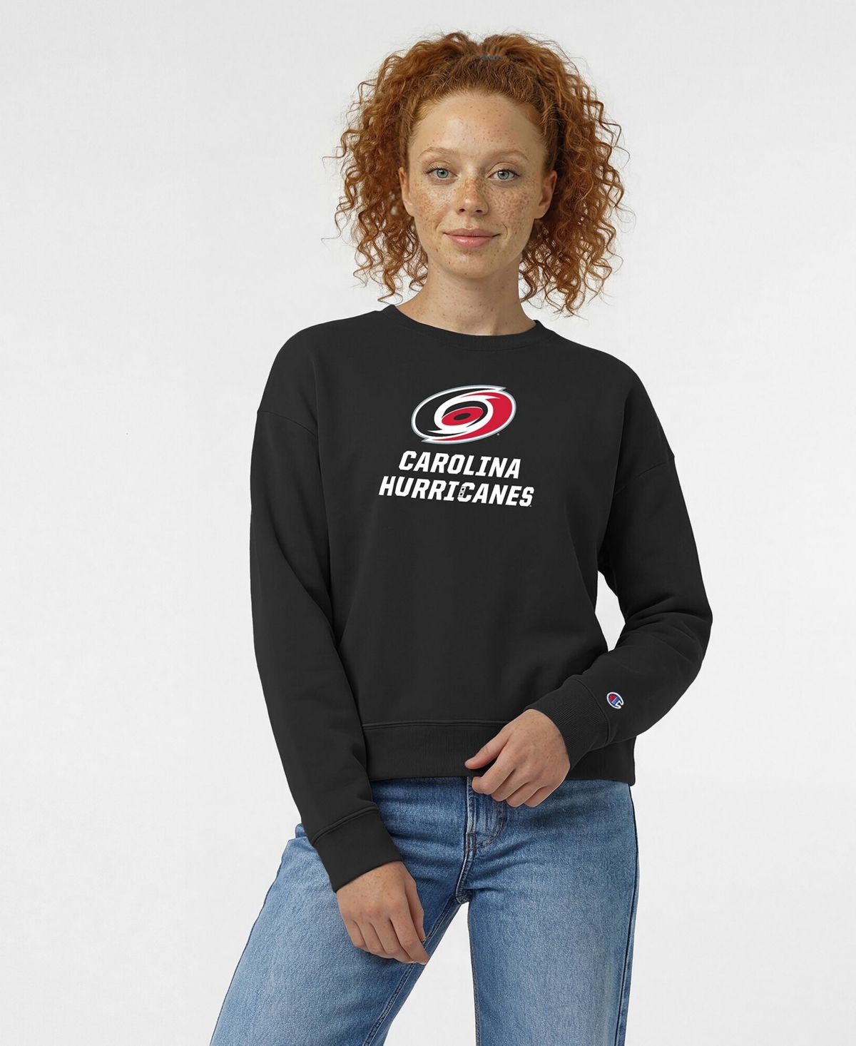 Champion Women's Black Carolina Hurricanes Wordmark Lockup Powerblend Sweatshirt