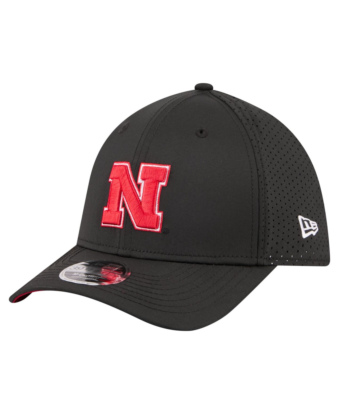 Мужской головной убор New Era Black Nebraska Huskers 39THIRTY M-Crown Flex Fit Hat — фото 3