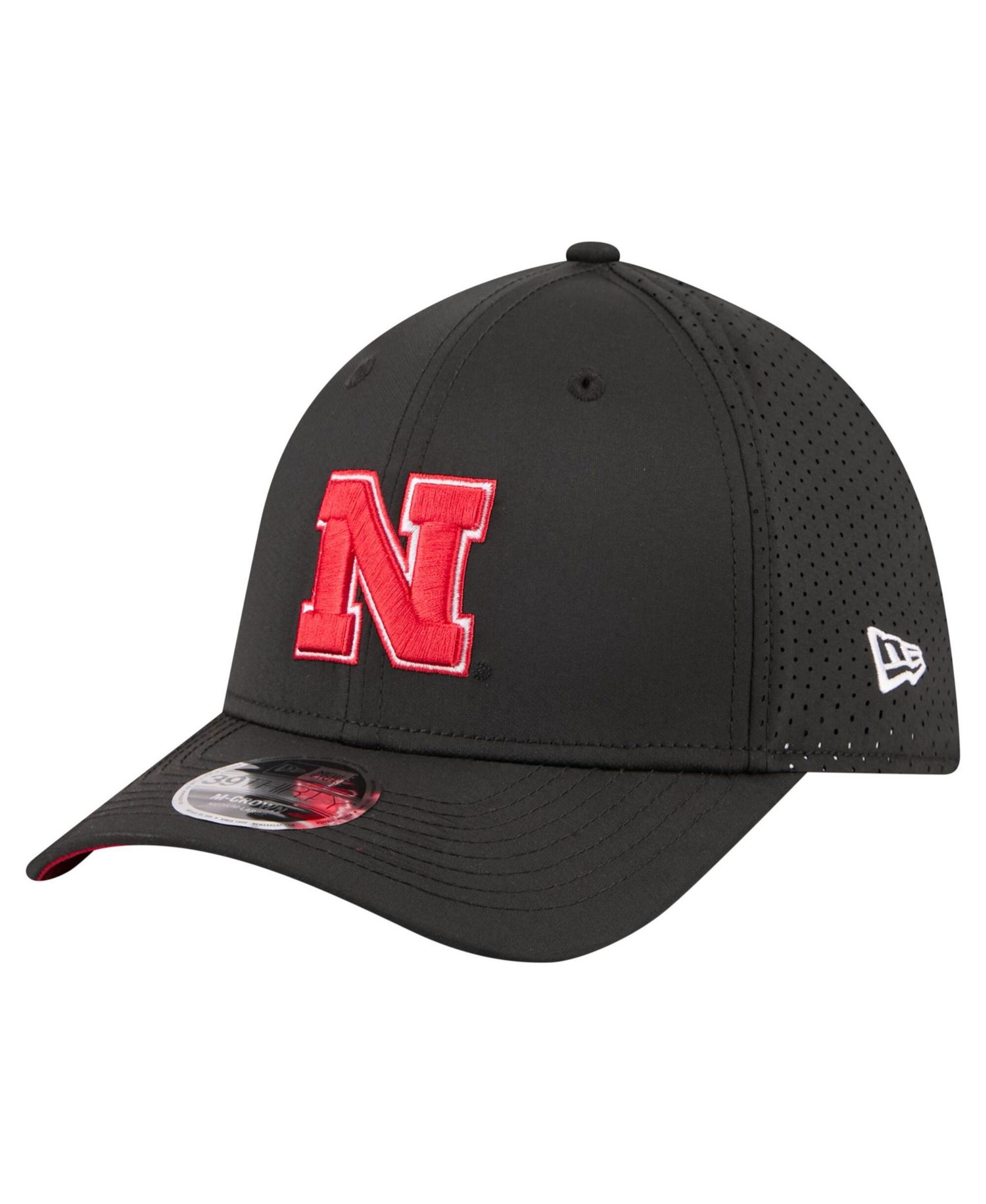 Men's Black Nebraska Huskers 39THIRTY M-Crown Flex Fit Hat