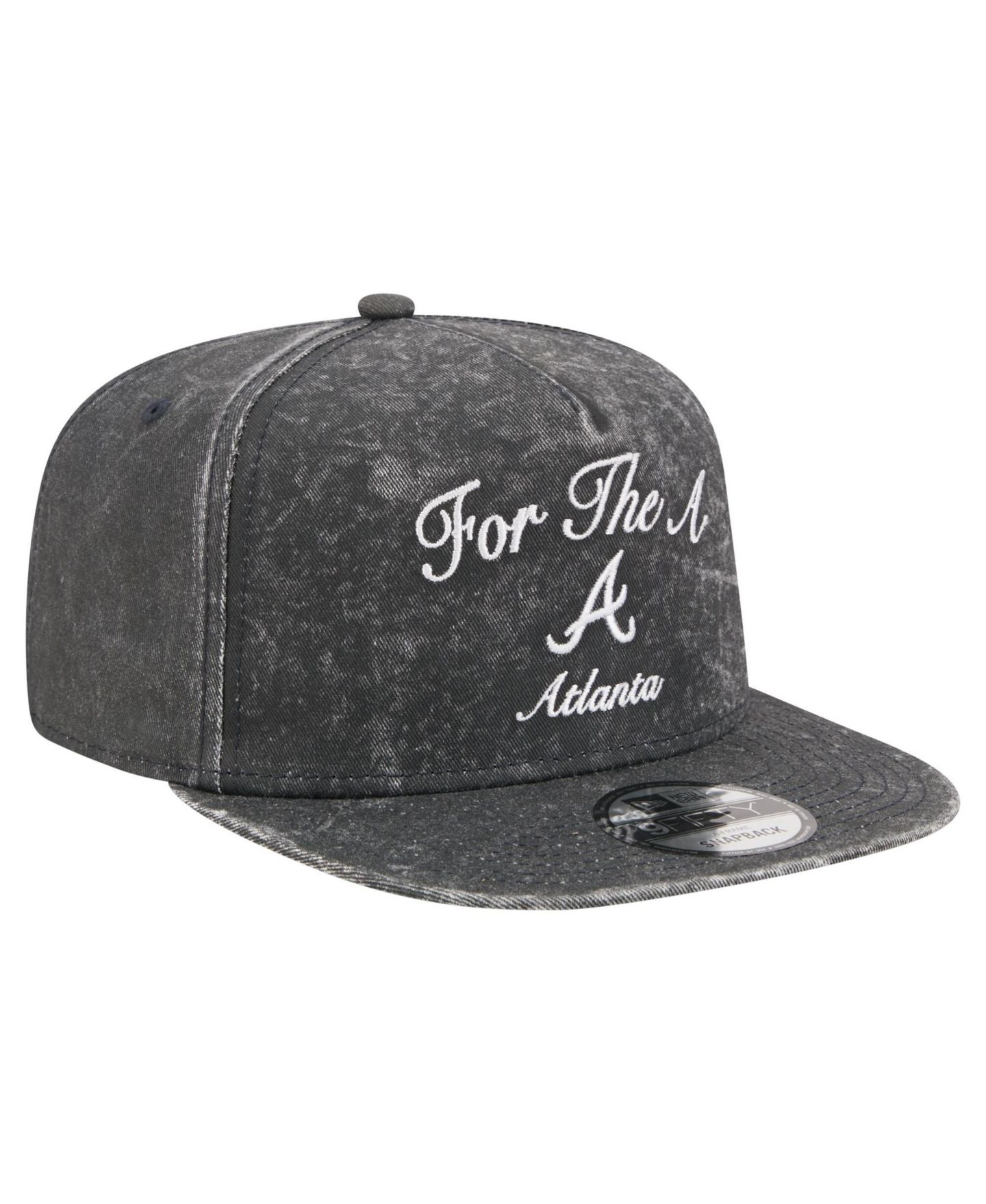 Мужская кепка New Era Black Atlanta Braves City Slogan A-Frame 9FIFTY Snapback Hat — фото 4