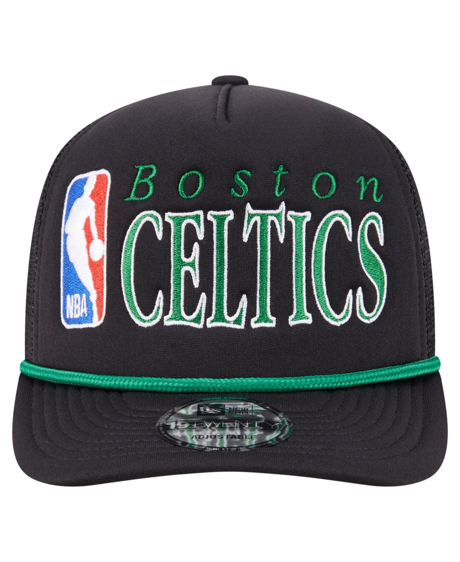 Men's Black Boston Celtics Team Logo Foam Front 19TWENTY A-Frame Trucker Adjustable Hat