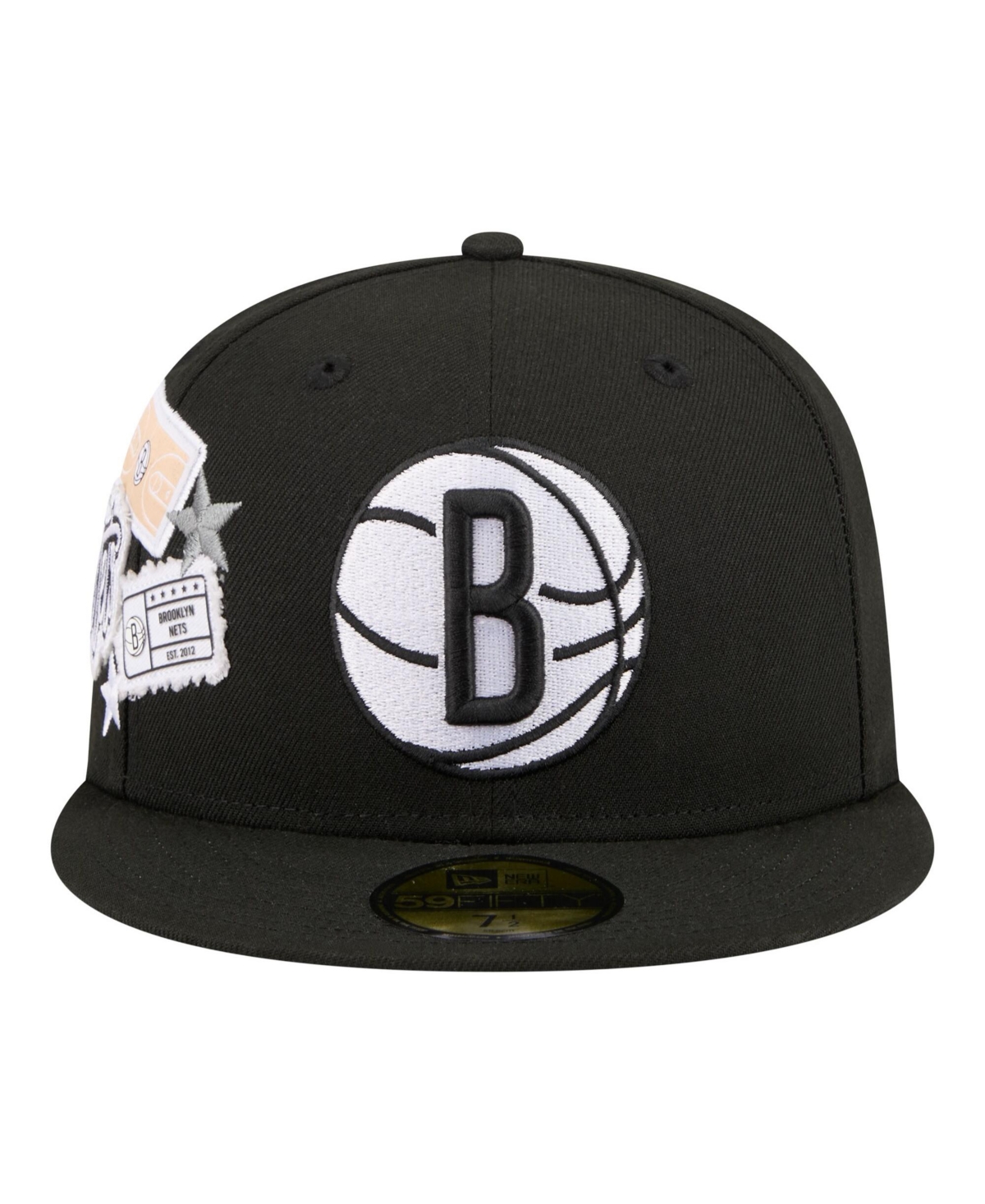 New Era Men's Black Brooklyn Nets Team Collage 59FIFTY Fitted Hat