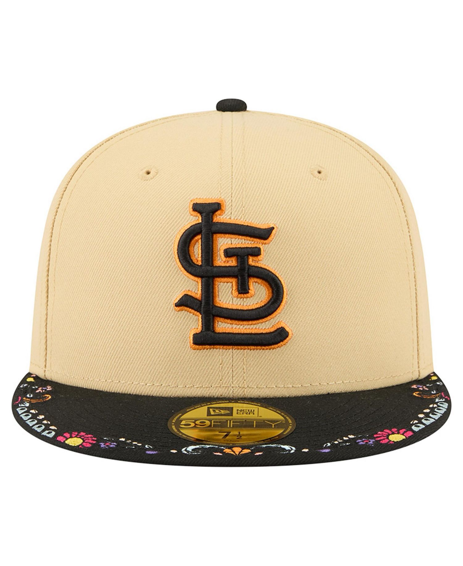 Men's Light Beige St. Louis Cardinals Two-Tone Embroidered Visor 59FIFTY Fitted Hat